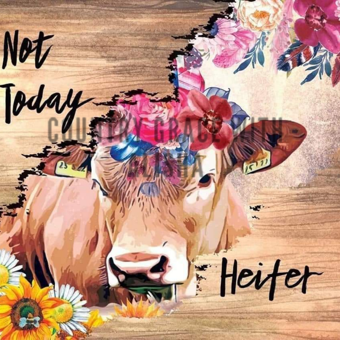 Not Today Heifer Full Page Ready To Press Sublimation Transfer