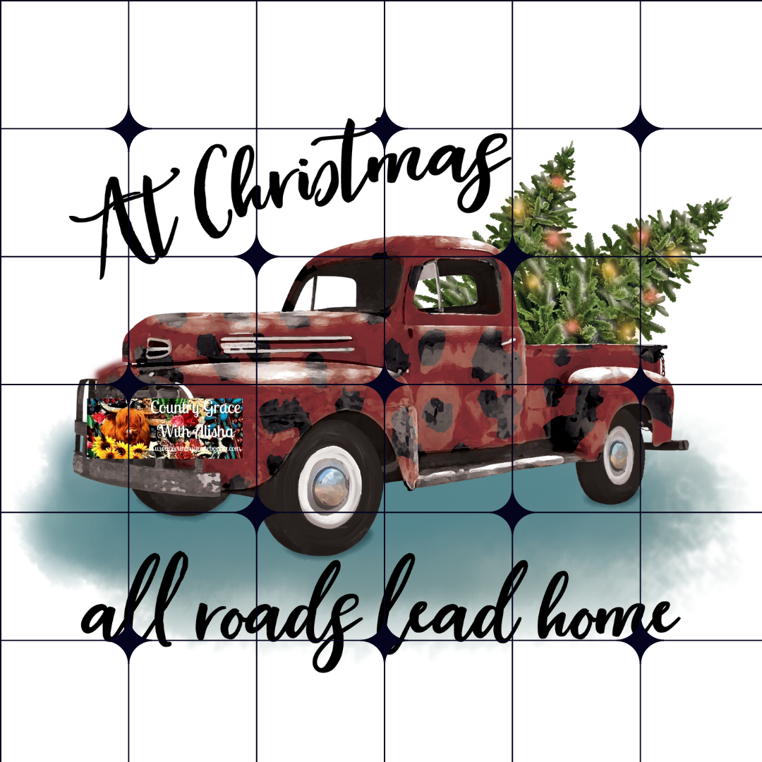 Old Truck Christmas Ready to Press Sublimation Transfer