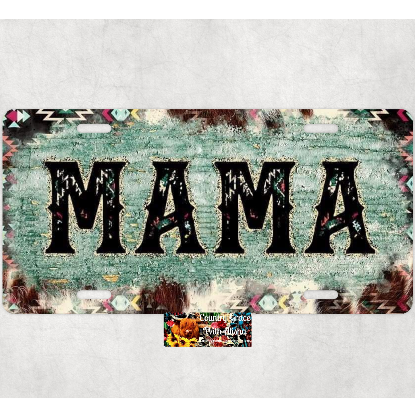 Mama Western Custom Handmade Car Tag License Plate