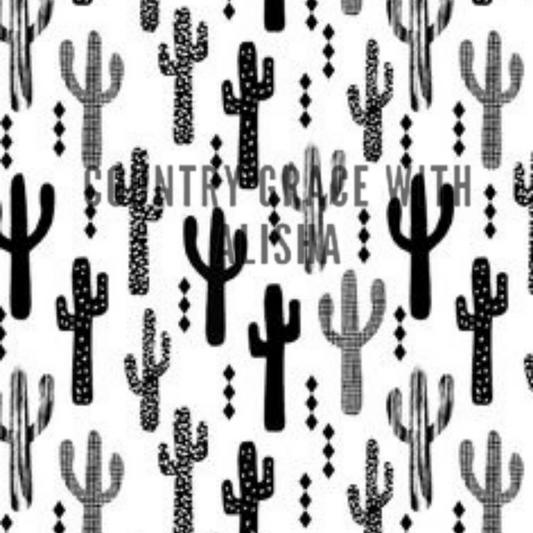 Black Cactus Full Page Ready to Press Sublimation Transfer