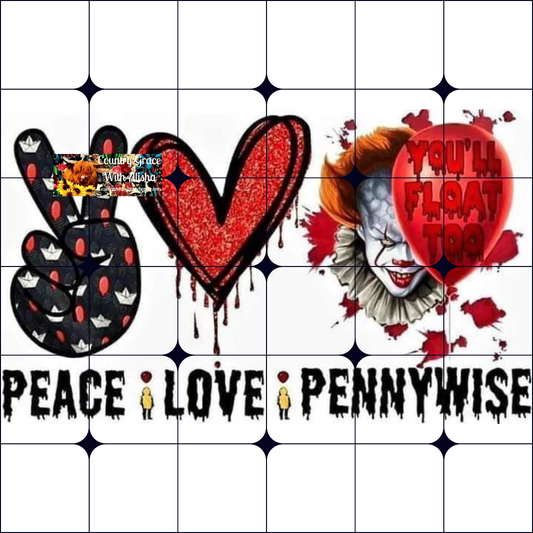 Peace Love Clown Ready to Press Sublimation Transfer