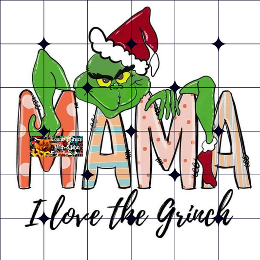 Mama Green Christmas Ready to Press Sublimation Transfer