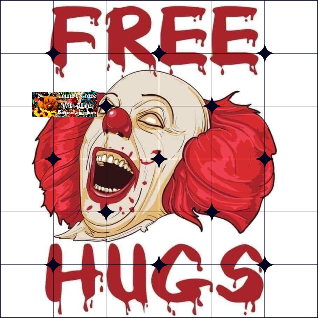 Free Hugs Clown Ready to Press Sublimation Transfer – Country Grace ...