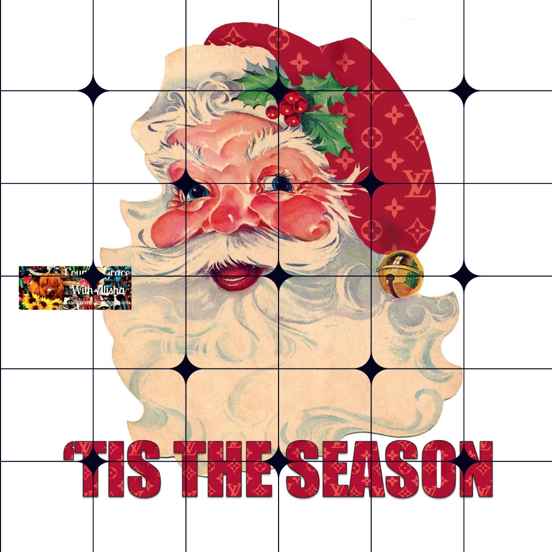 Tis The Season Santa Christmas Ready to Press Sublimation Transfer