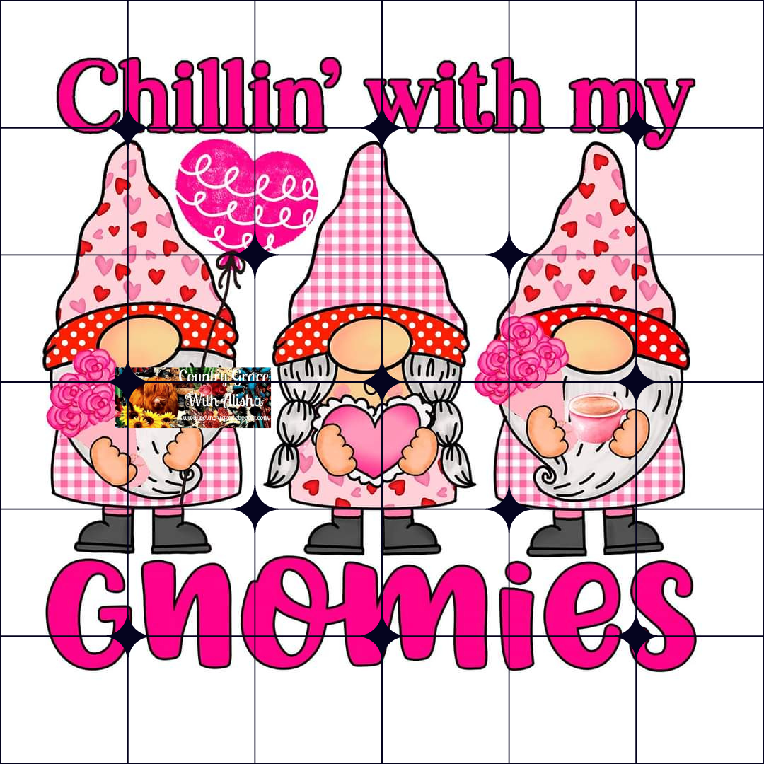 Valentines Day Gnomes Ready To Press Sublimation Transfer