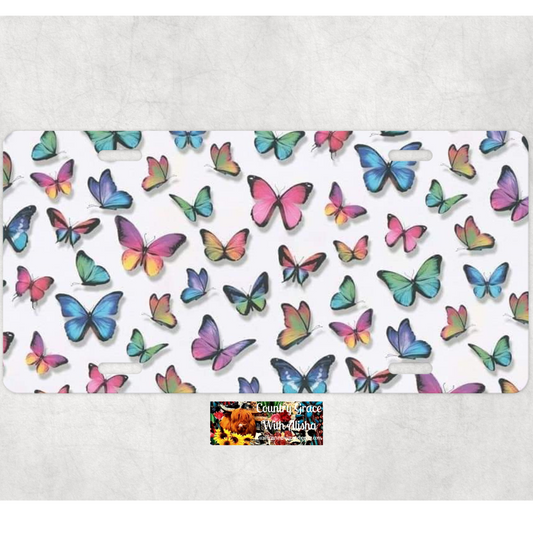 Butterflies Custom Handmade Car Tag License Plate