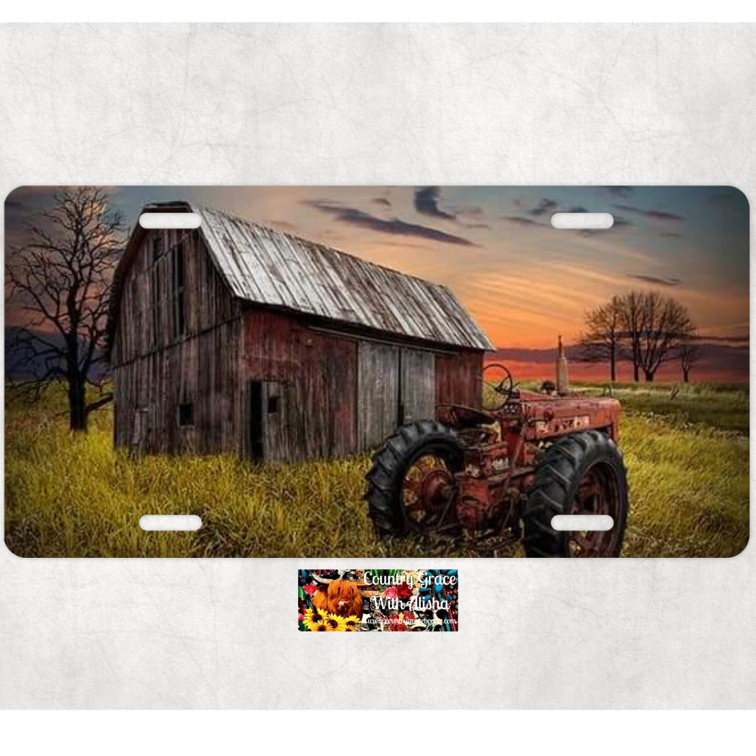 Farm Tractor Custom Handmade Car Tag License Plate