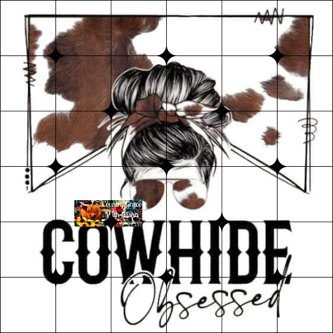 Cowhide Obsessed Ready to Press Sublimation Transfer