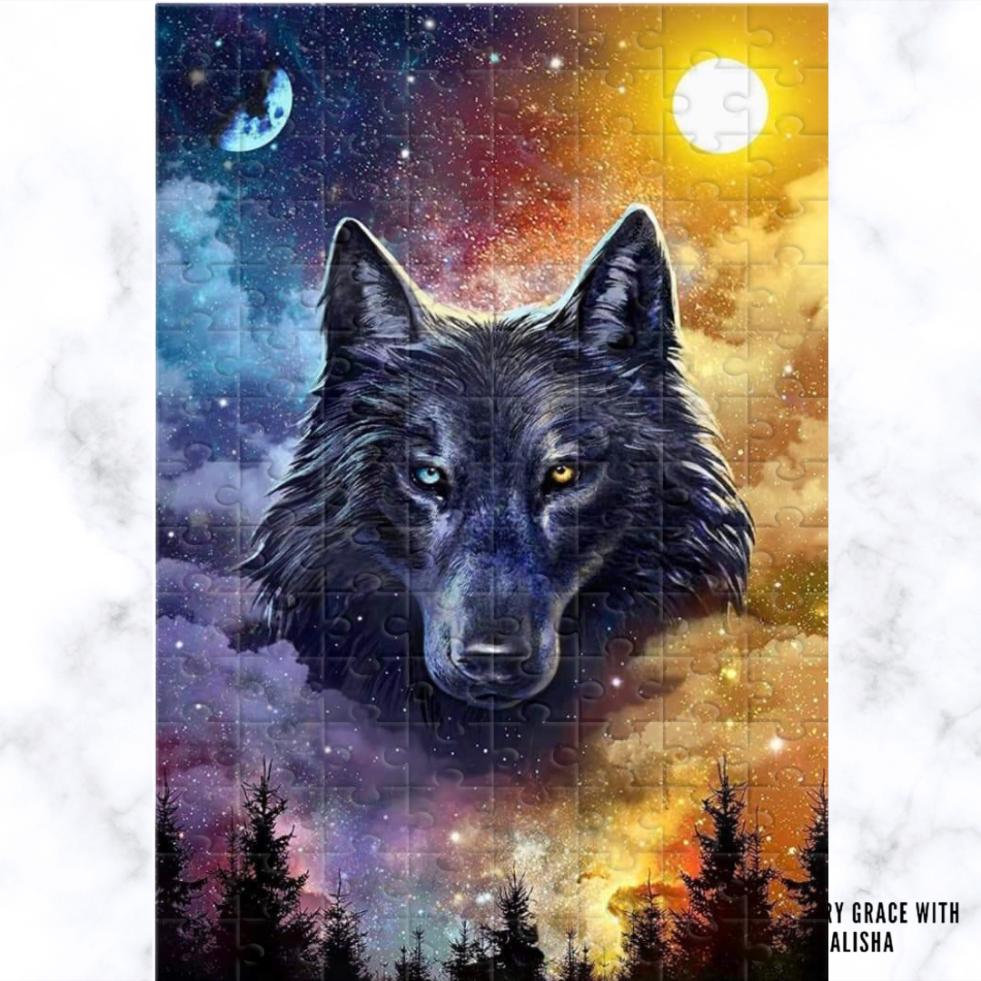 Wolf Day and Night 120 Piece Handmade Jigsaw Puzzle