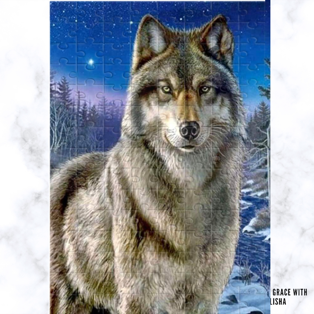 Winter Wolf 120 Piece Handmade Jigsaw Puzzle