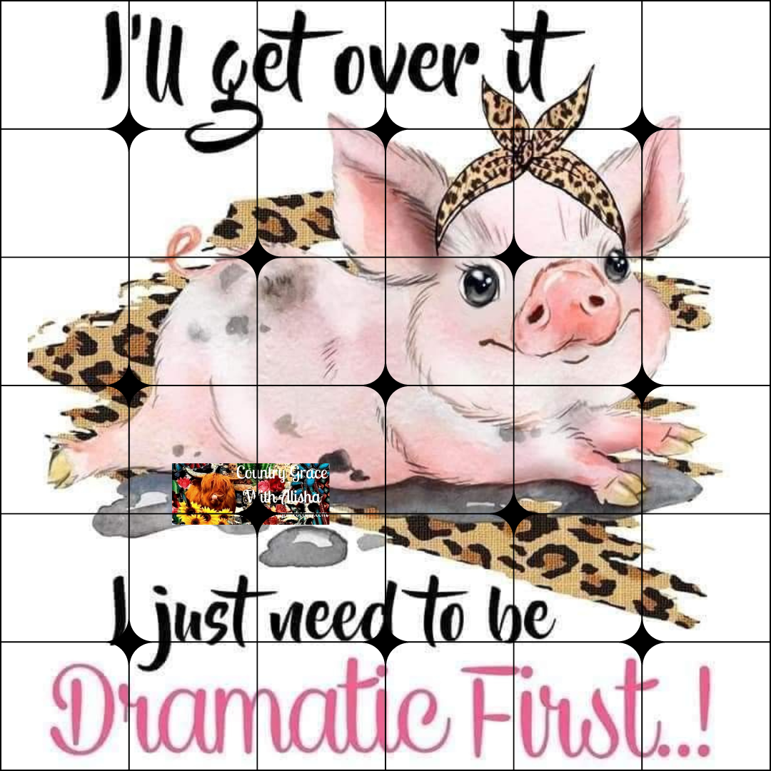 Dramatic Pig Ready to Press Sublimation Transfer