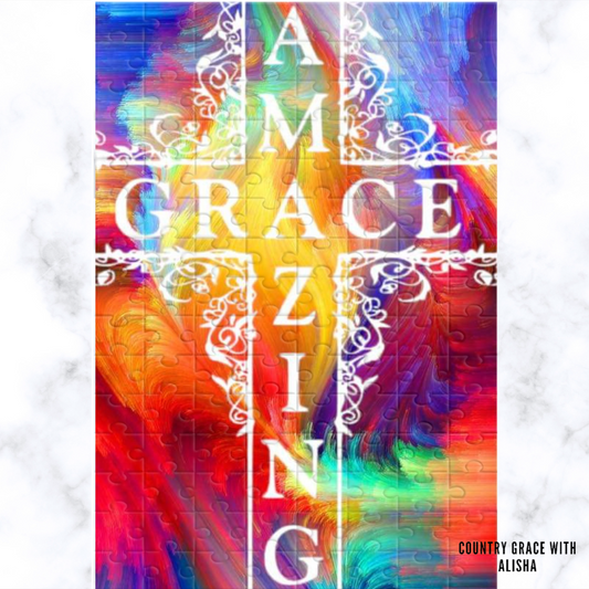 Amazing Grace Cross 120 Piece Handmade Jigsaw Puzzle