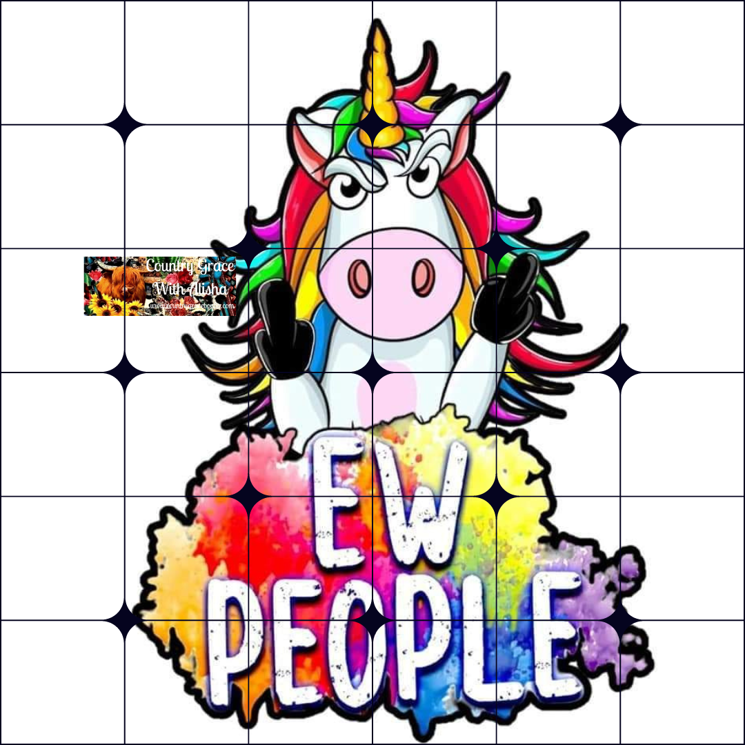 Unicorn Ew People Ready to Press Sublimation Transfer