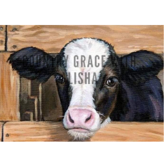 Barn Cow Full Page Ready To Press Sublimation Transfer