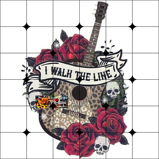 I Walk The Line Roses Ready to Press Sublimation Transfer