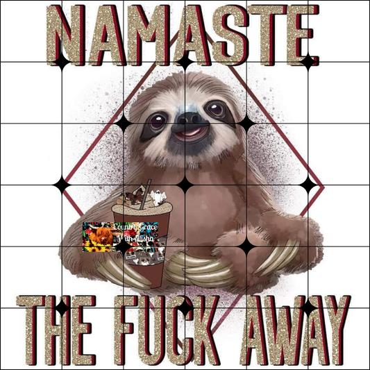 Namaste Sloth Ready to Press Sublimation Transfer