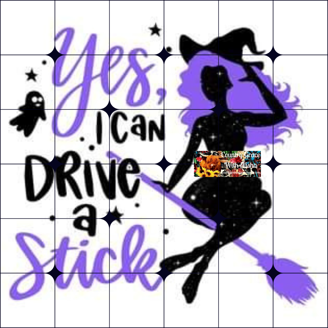 Drive A Stick Halloween Ready to Press Sublimation Transfer