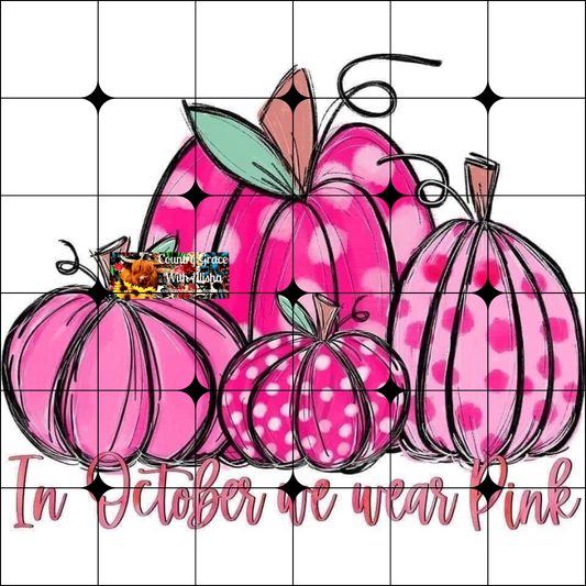Pumpkin Breast Cancer Ready to Press Sublimation Transfer
