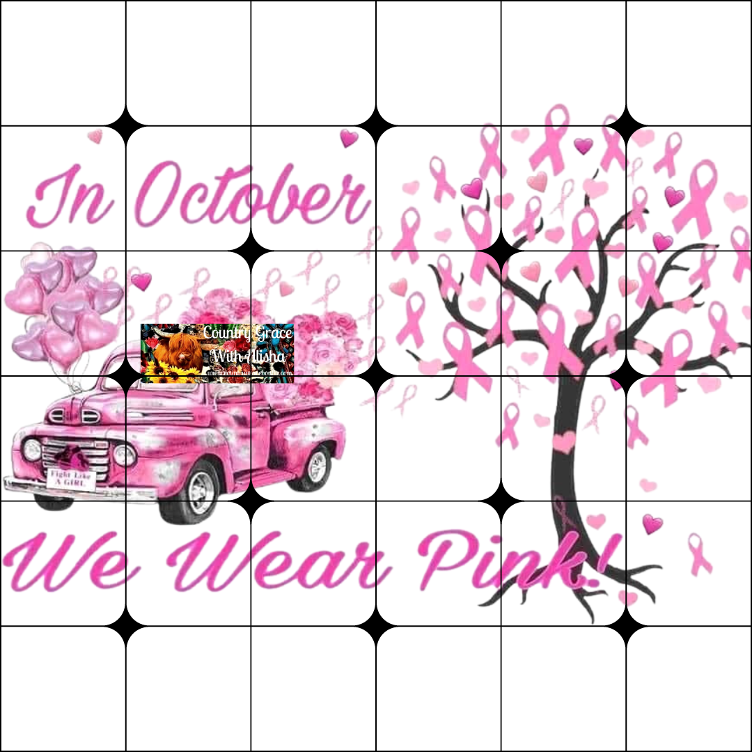 Old Truck Breast Cancer Ready to Press Sublimation Transfer