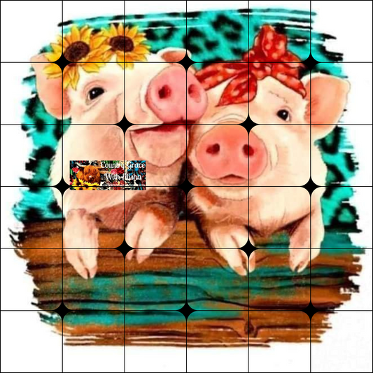 Cute Pigs Ready to Press Sublimation Transfer