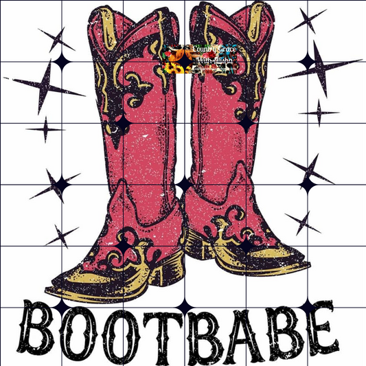 Boot Babe Ready to Press Sublimation Transfer