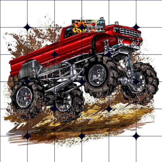 Monster Truck Ready to Press Sublimation Transfer