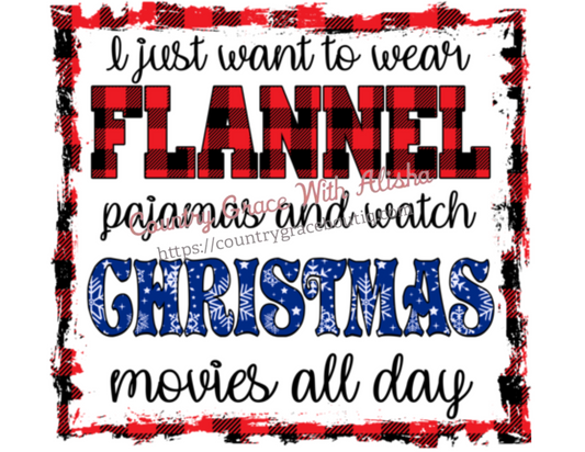 Flannel Pajamas Christmas Ready To Press Sublimation Transfer