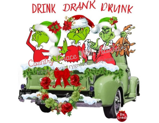 Drink Drank Drunk Christmas Ready To Press Sublimation Transfer