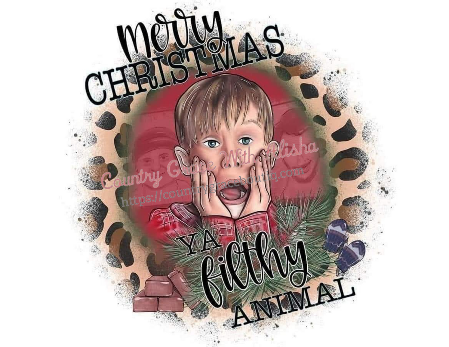 Filthy Animal Christmas Ready To Press Sublimation Transfer