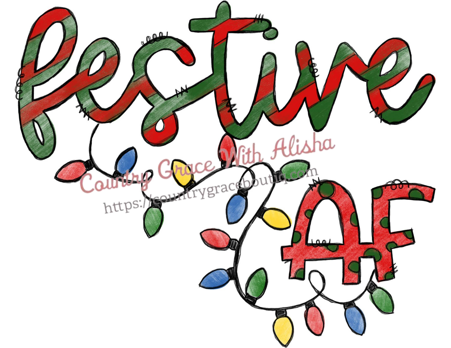 Festive AF Christmas Ready To Press Sublimation Transfer