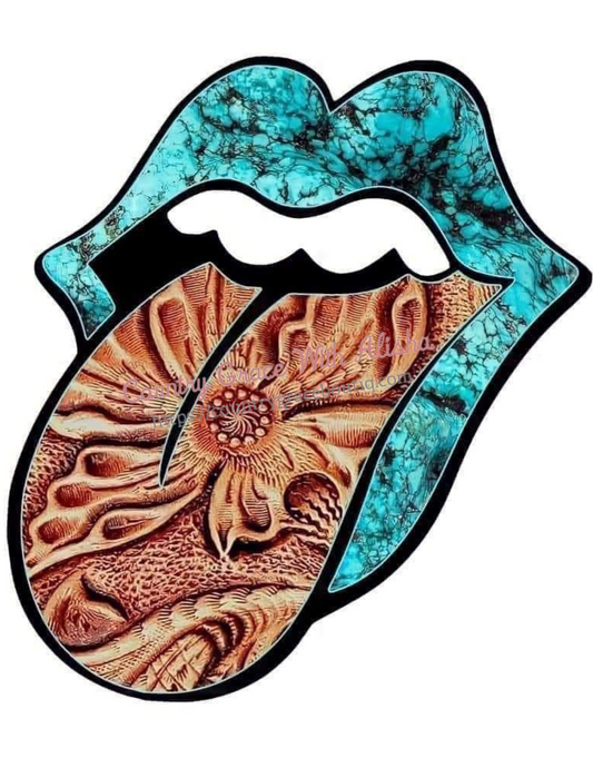 Turquoise Tongue Ready To Press Sublimation Transfer