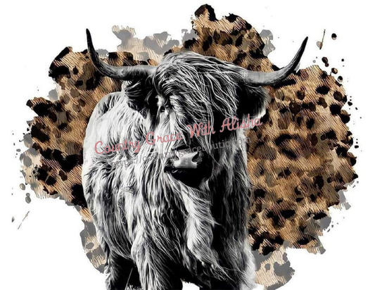 Highland Cow Ready To Press Sublimation Transfer