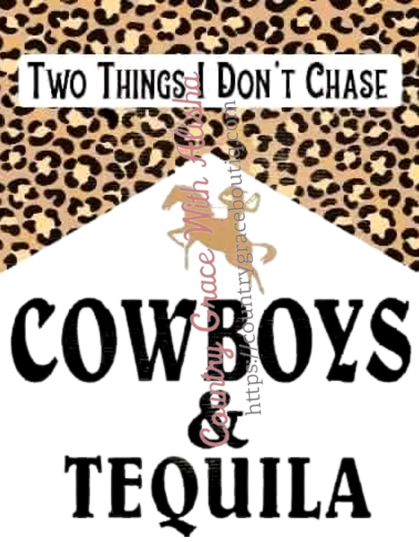Cowboys and Tequila Leopard Ready To Press Sublimation Transfer