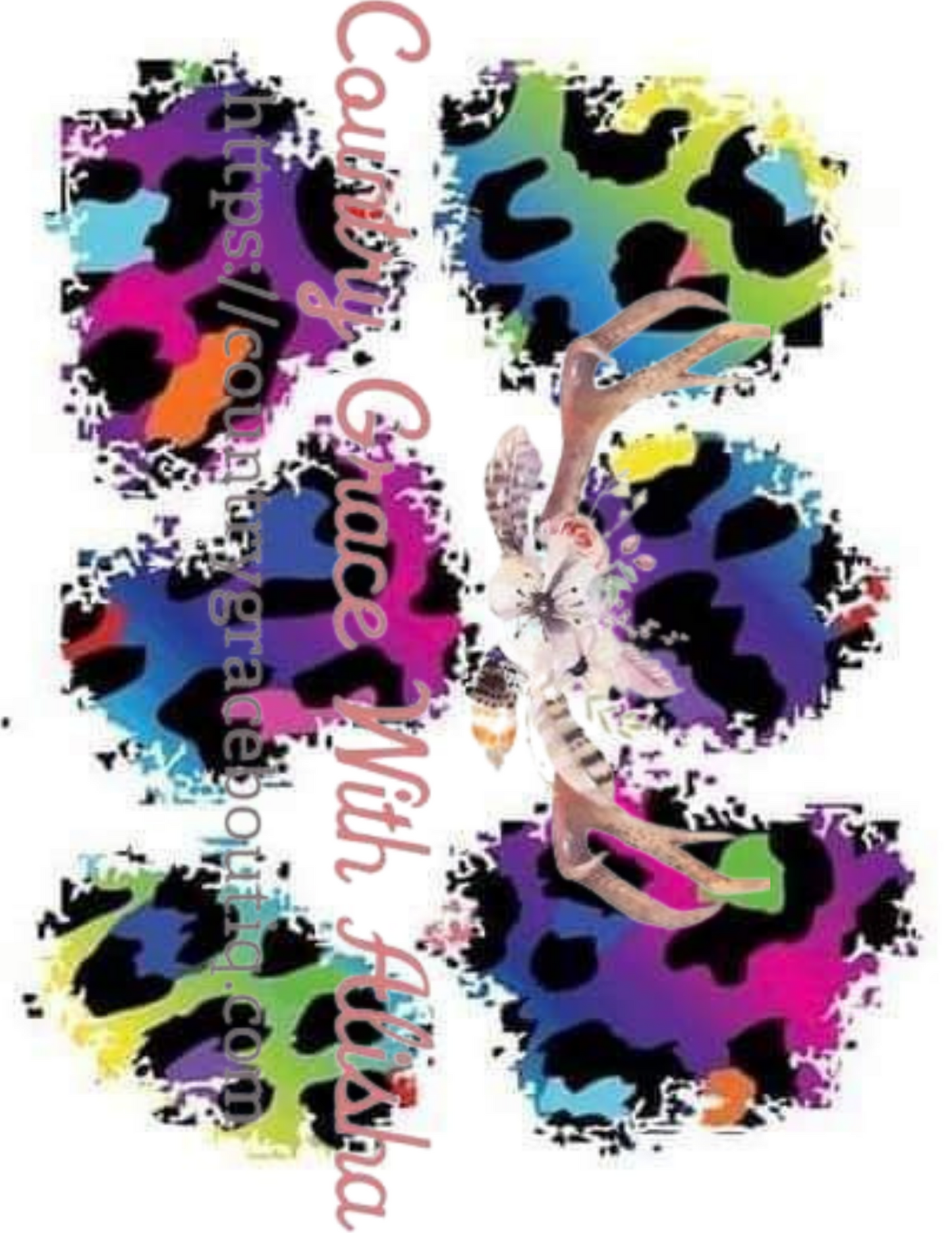 Rainbow Leopard Patch Ready To Press Sublimation Transfer