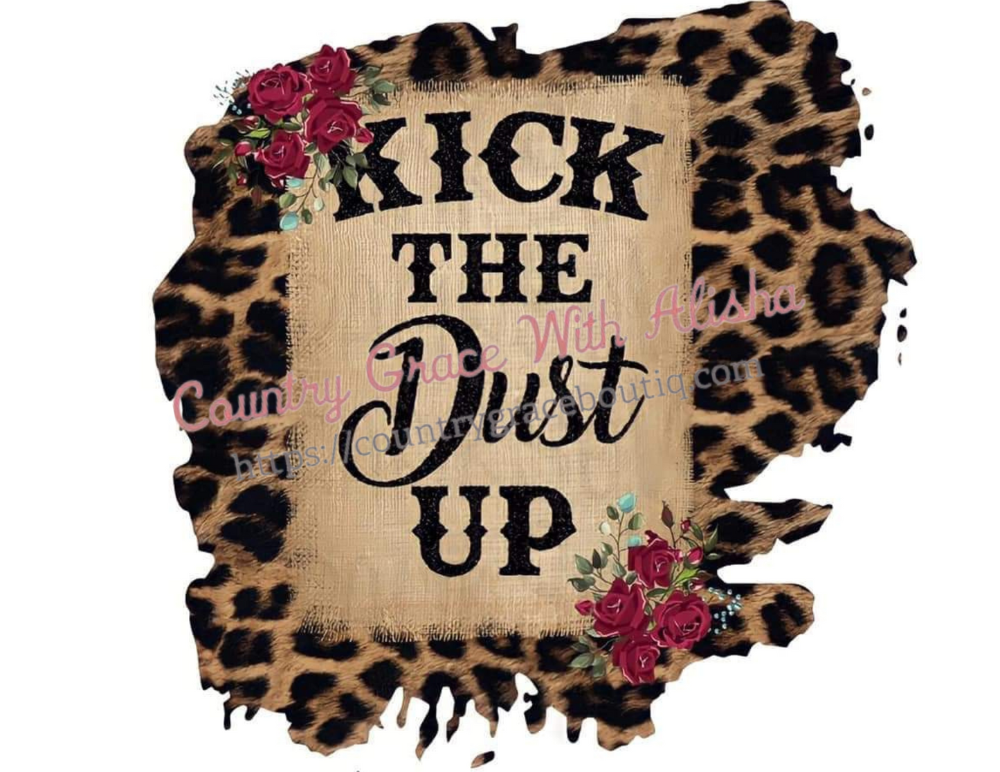 Kick The Dust Up Leopard Ready To Press Sublimation Transfer