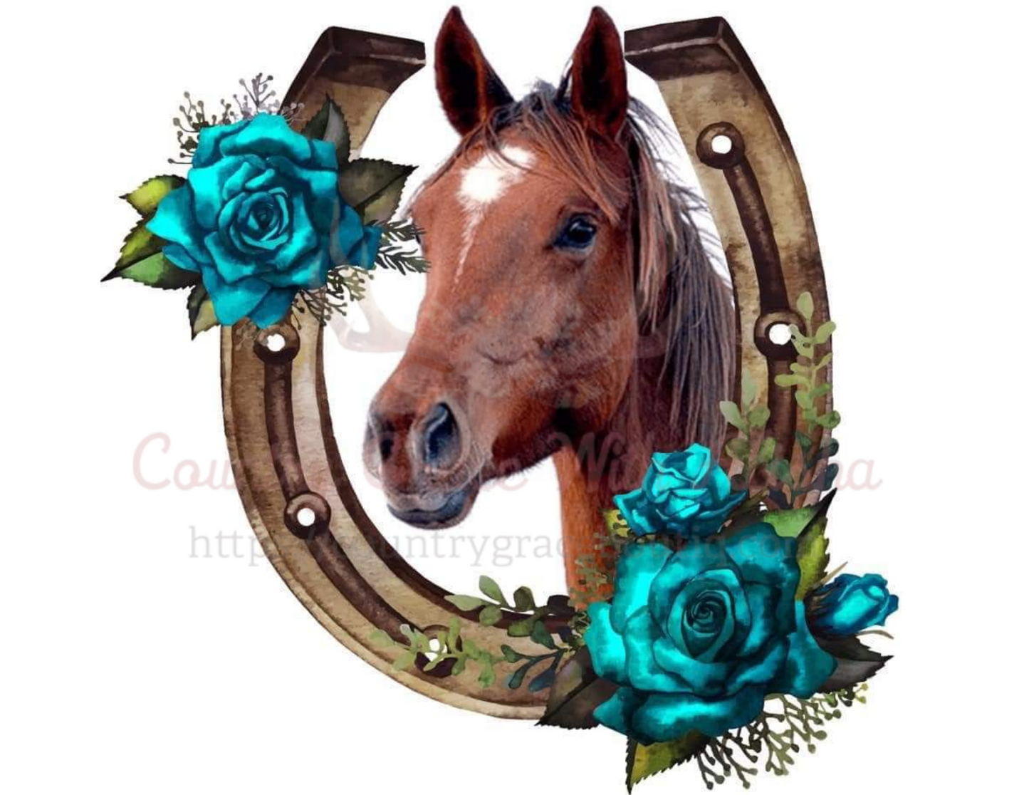 Floral Horse Ready To Press Sublimation Transfer