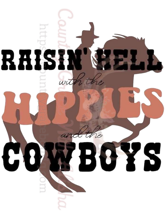 Hippies Cowboys Ready To Press Sublimation Transfer
