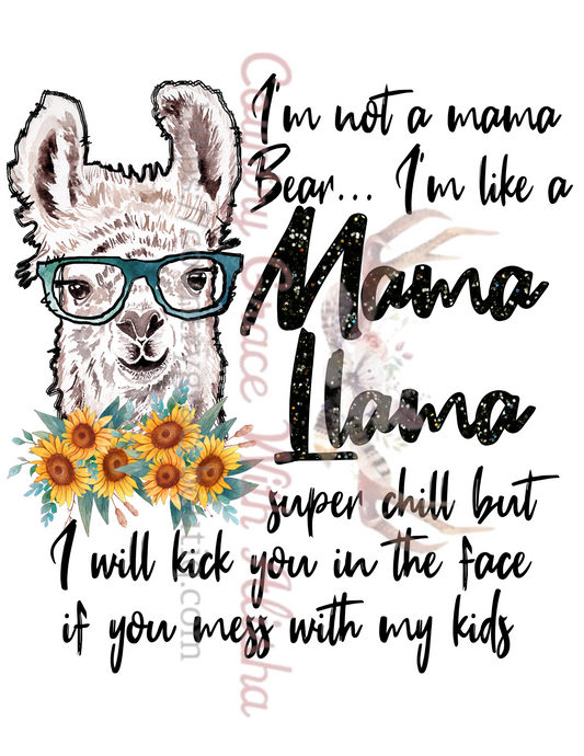 Sublimation Print Mama Llama Ready to Press Heat Transfer