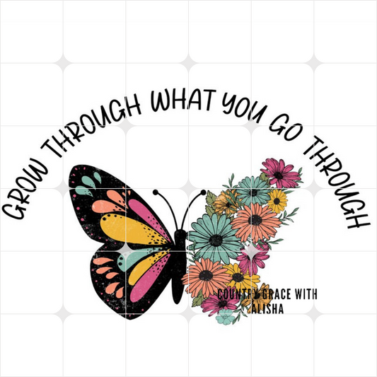 Grow Through Butterfly Ready to Press Sublimation Transfer