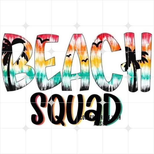Beach Squad Ready to Press Sublimation Transfer