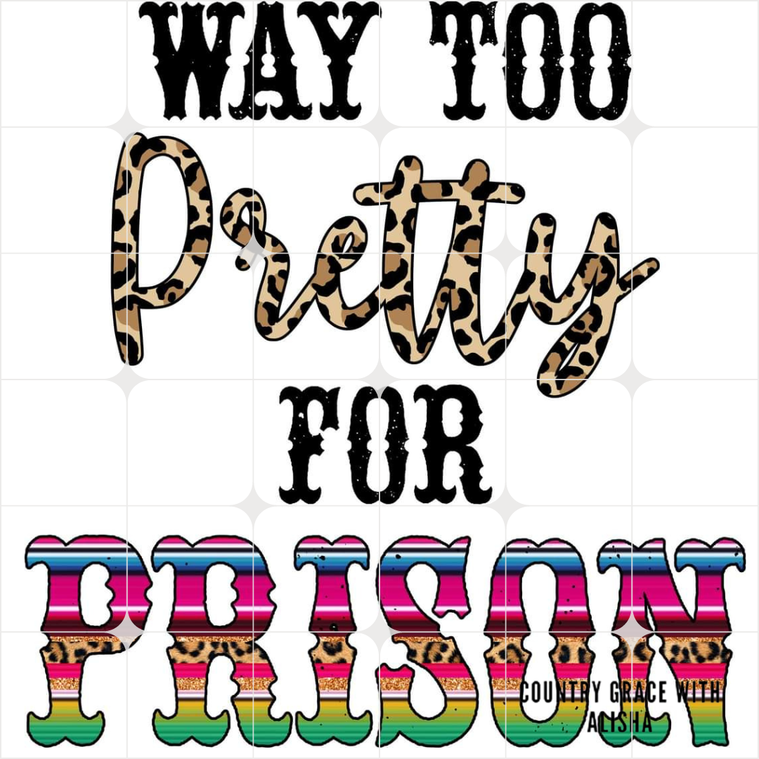 Way To Pretty For Prison Ready to Press Sublimation Transfer