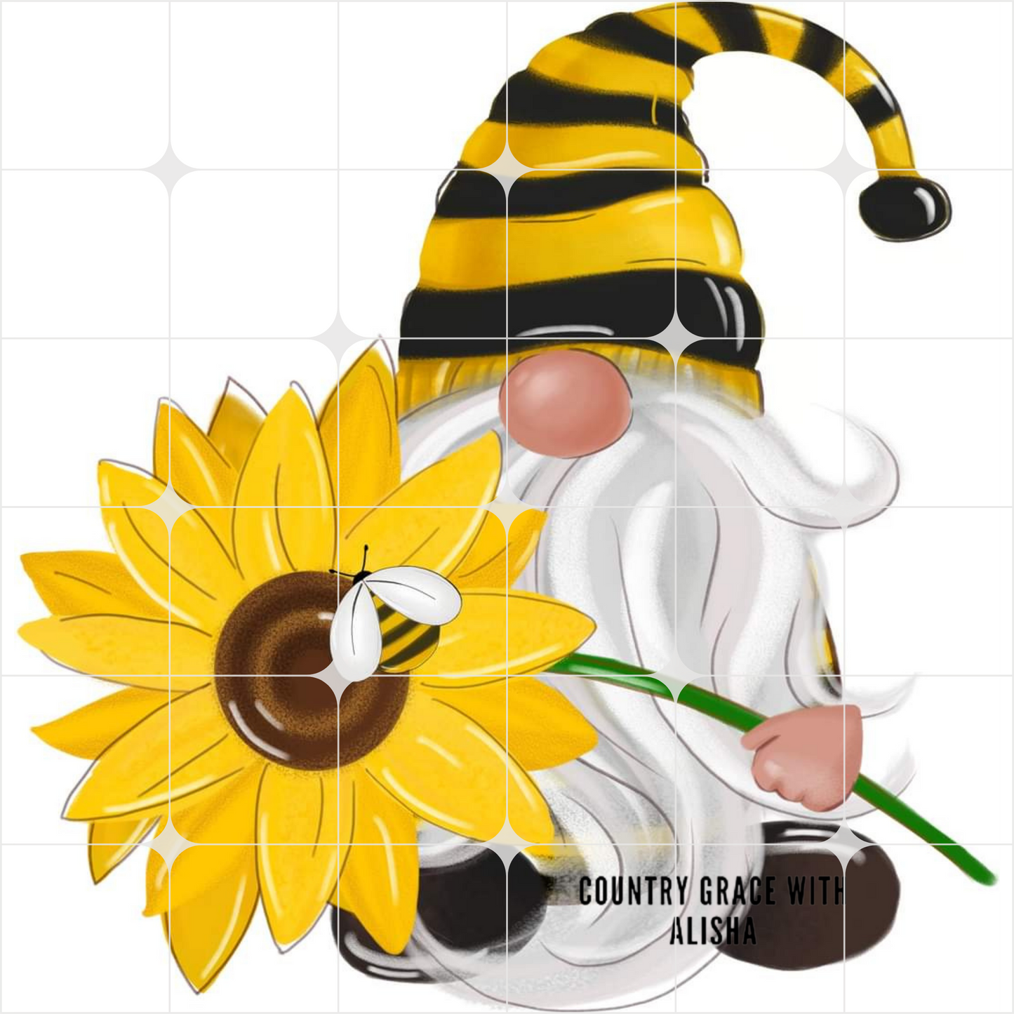 Gnome Sunflower Ready to Press Sublimation Transfer