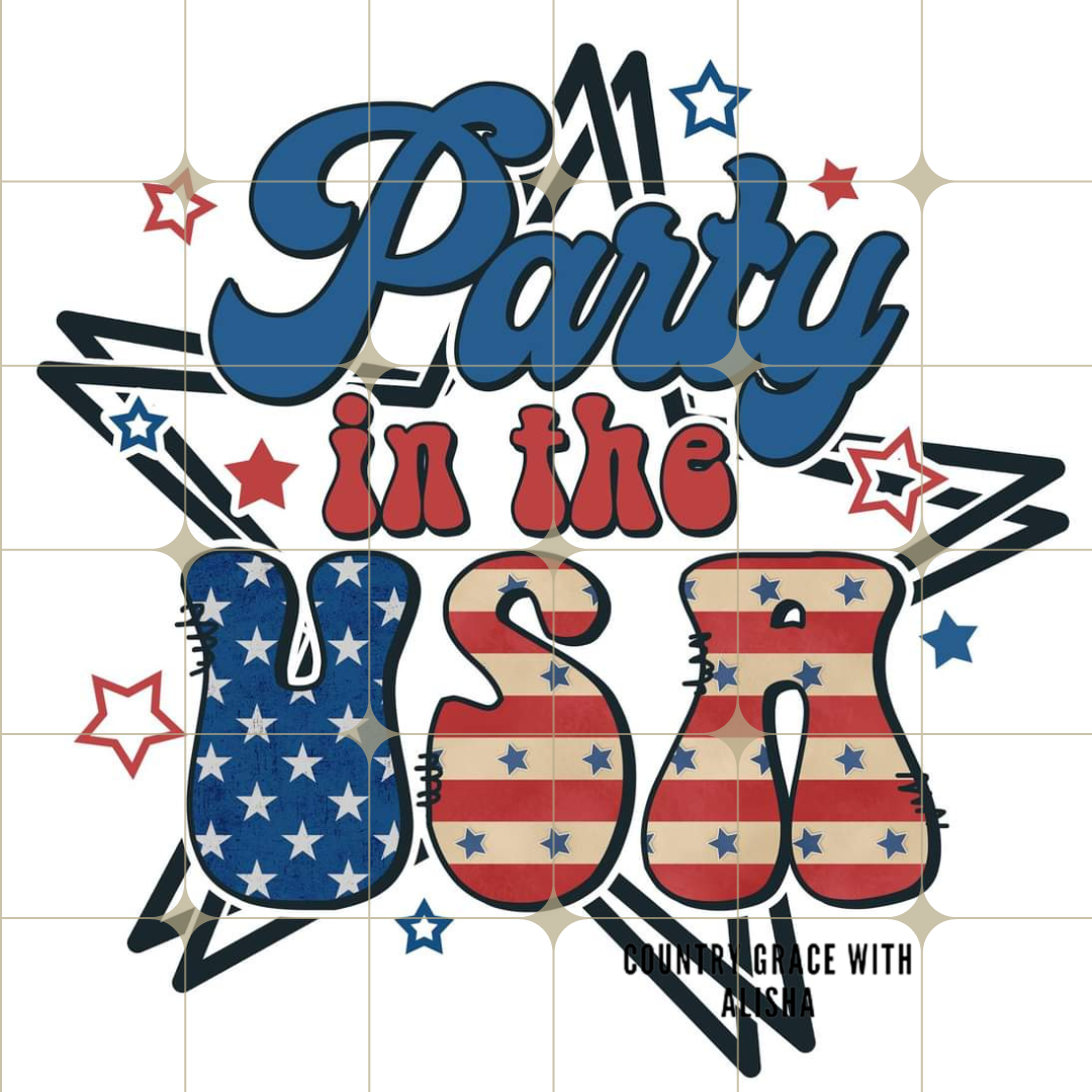 Party In The USA Ready to Press Sublimation Transfer