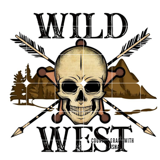 Wild West Skull Ready to Press Sublimation Transfer