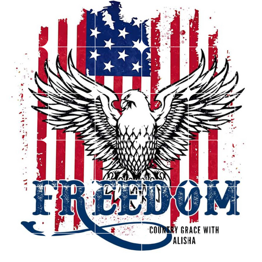 Freedom Flag Ready to Press Sublimation Transfer