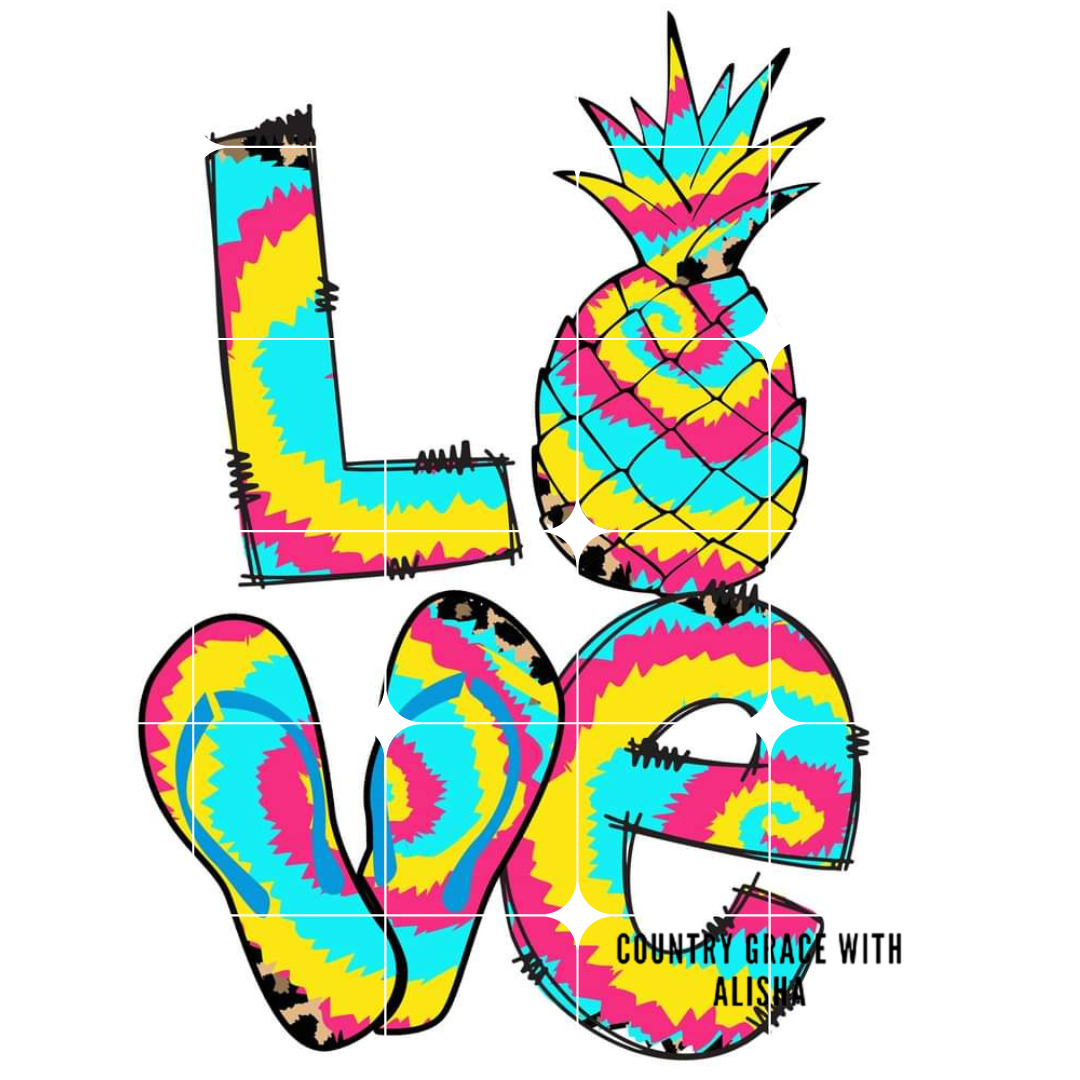 Love Pineapple Ready to Press Sublimation Transfer