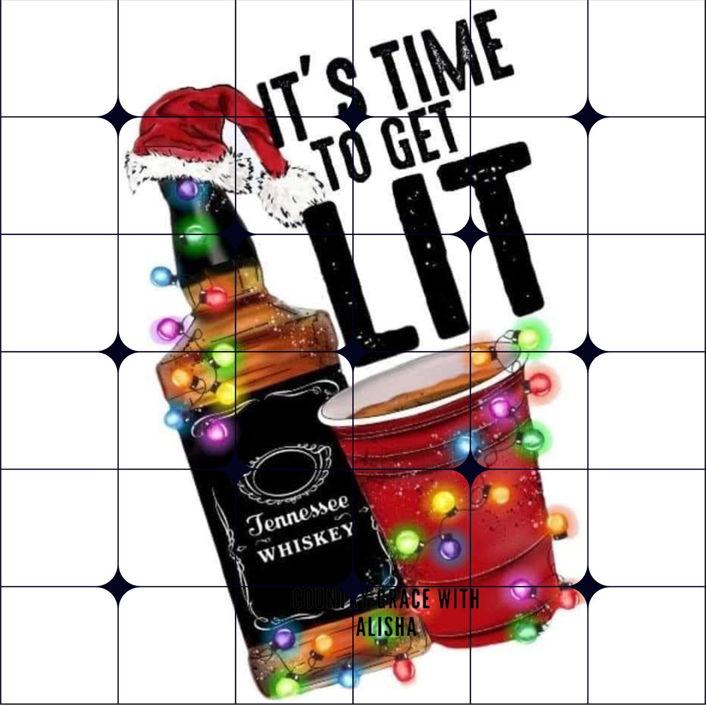 Get Lit Christmas Ready to Press Sublimation Transfer
