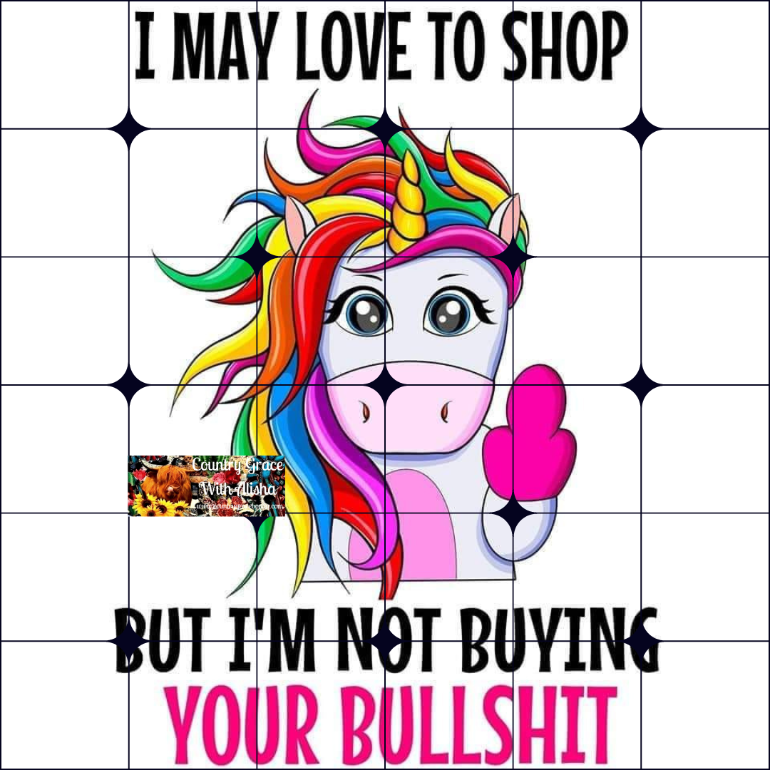Unicorn Love To Shop Ready to Press Sublimation Transfer