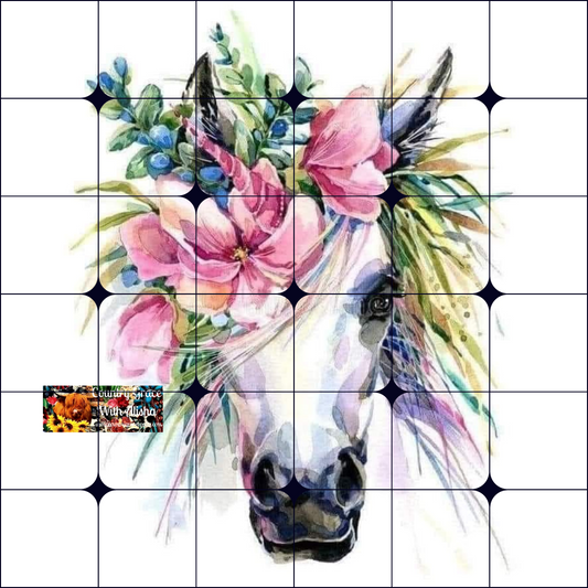 Unicorn Floral Ready to Press Sublimation Transfer