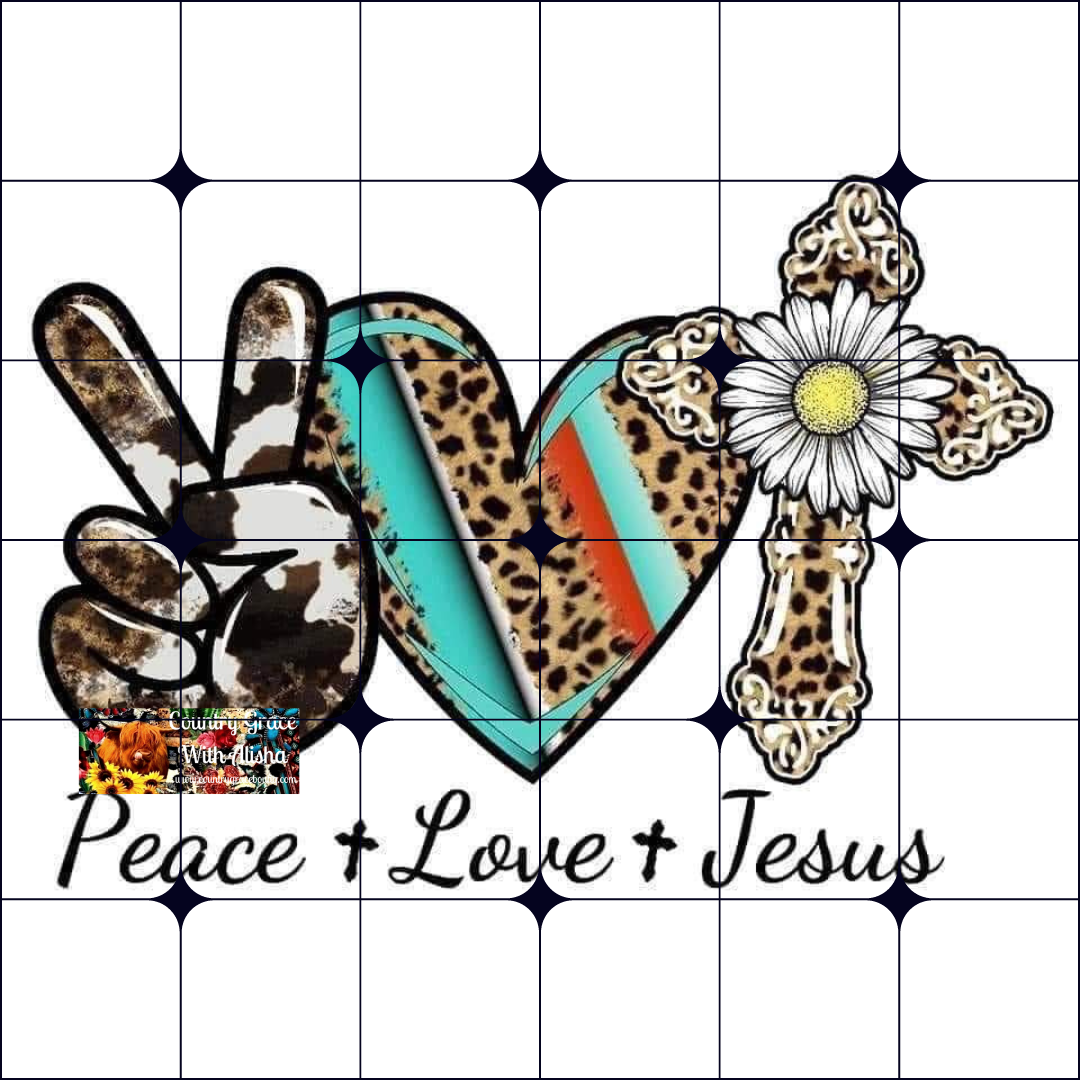 Peace Love Jesus Ready to Press Sublimation Transfer